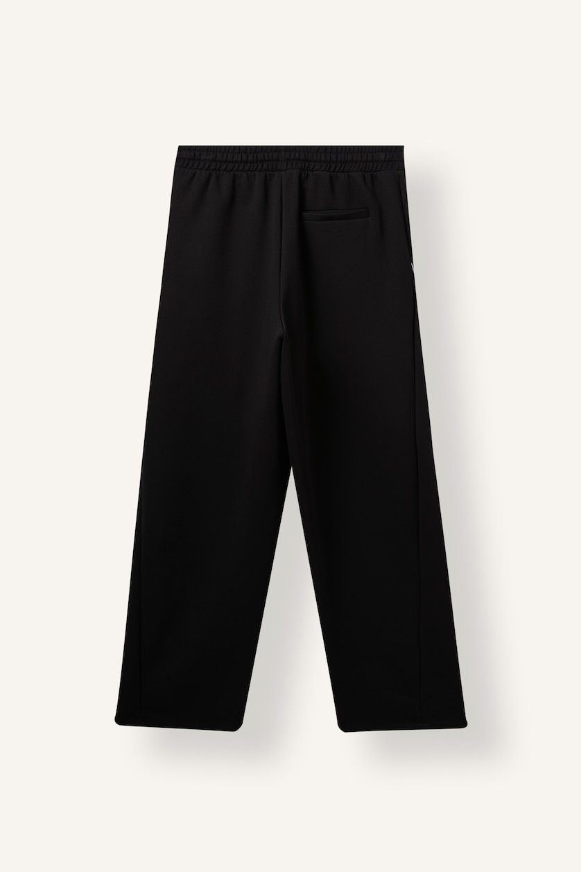 MAN Black Balloon Fit Elastic Waist Piped Trousers