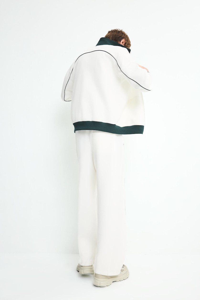 MAN Ecru Balloon Fit Trousers