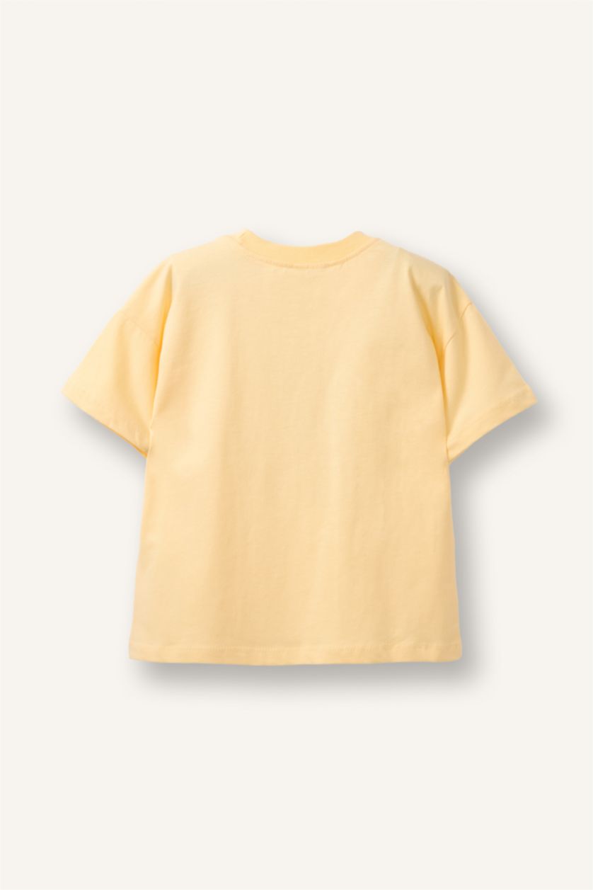 Baby Boy Yellow Oversize Fit Printed Short Sleeve T-Shirt