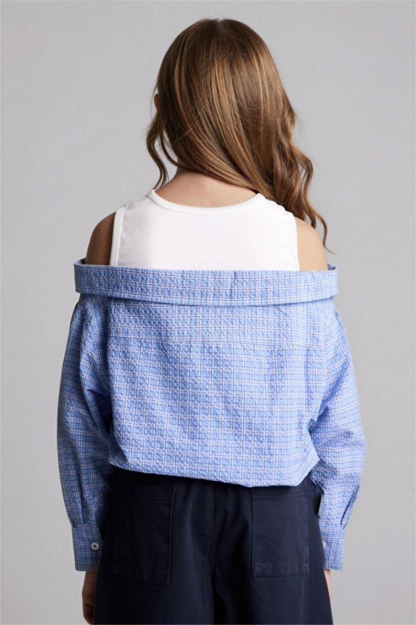 Young Girls - Teen Girls Light Blue Regular Fit Long Sleeve Shirt