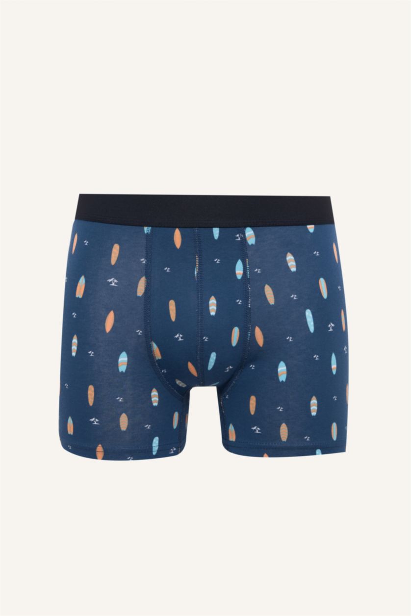 رجال كحلي بوكسر قصة عادية منقوش - 3 قطع