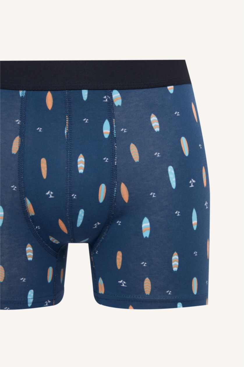 رجال كحلي بوكسر قصة عادية منقوش - 3 قطع