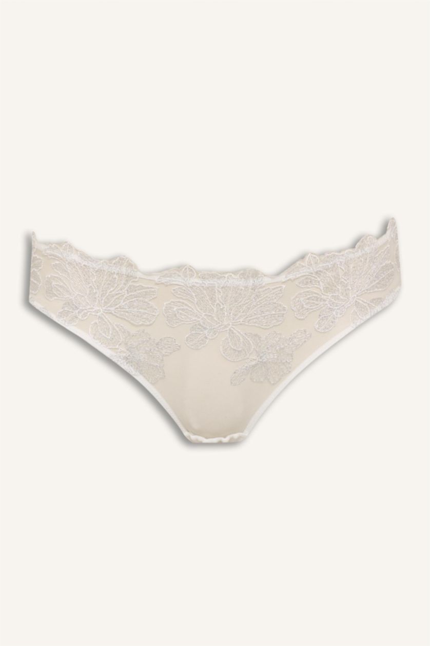 WOMAN Ecru With Lace Slip Panty