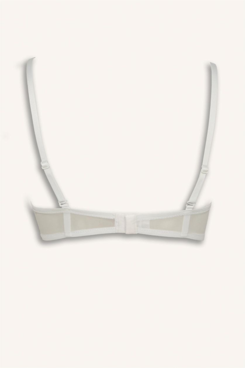 Women Ecru Lace Covered Underwired Bra