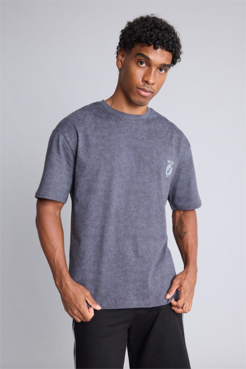Men Anthracite Oversize Fit Short Sleeve T-Shirt