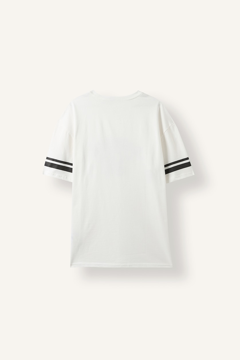 Men Ecru Oversize Fit Short Sleeve T-Shirt
