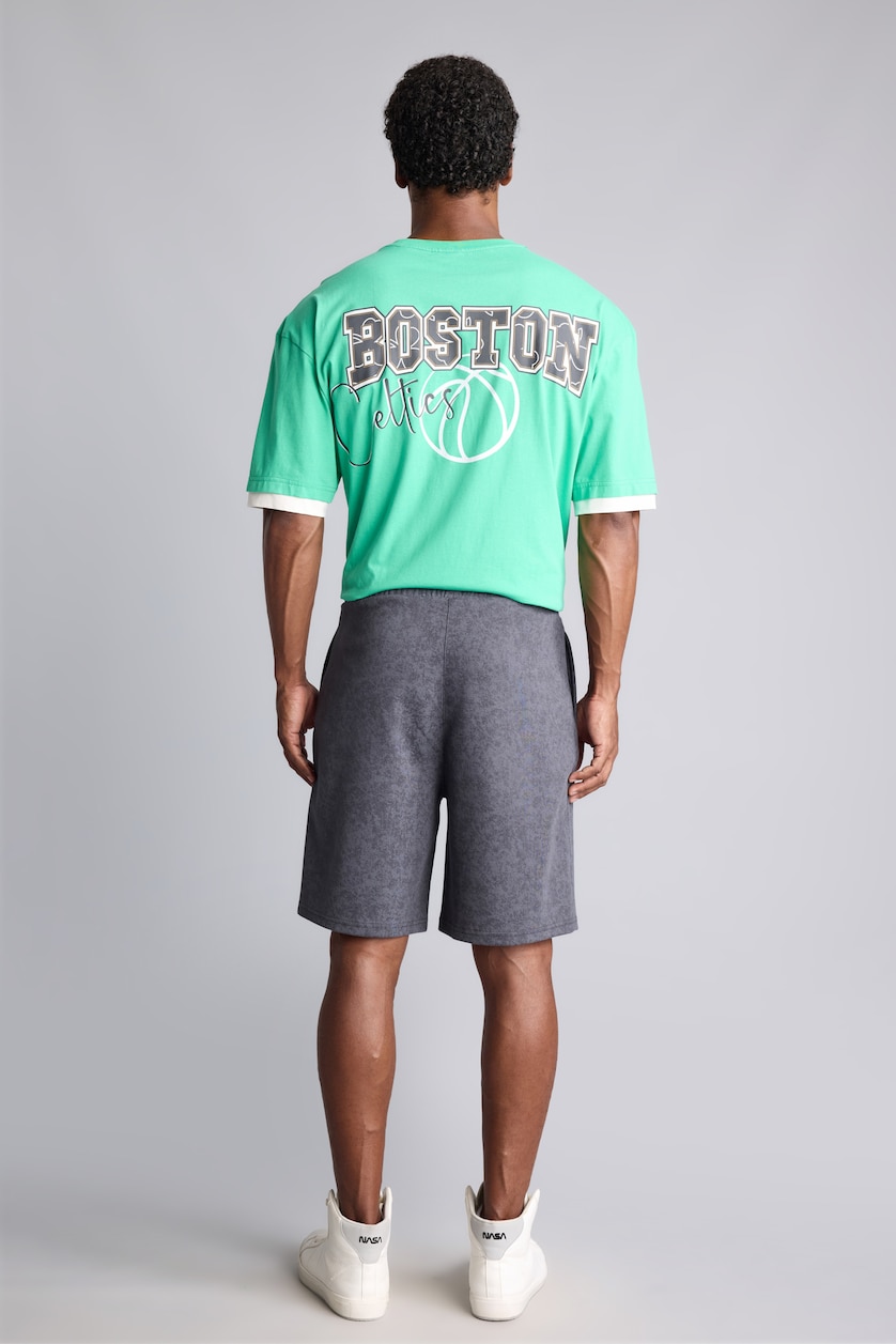 Erkek Antrasit NBA Boston Celtıcs Baggy Fıt Şort