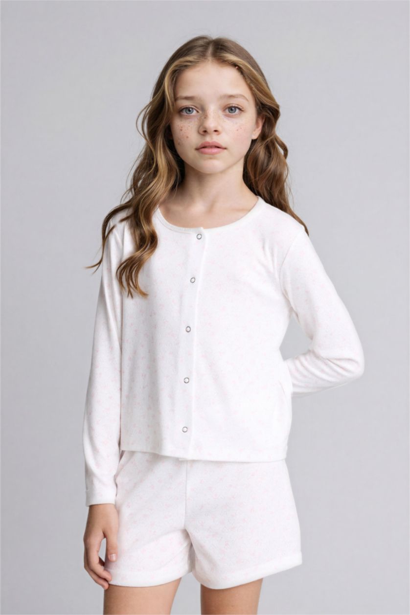 Kız Çocuk - Genç Kız Ekru 3'lü Pijama Takımı Kız Çocuk