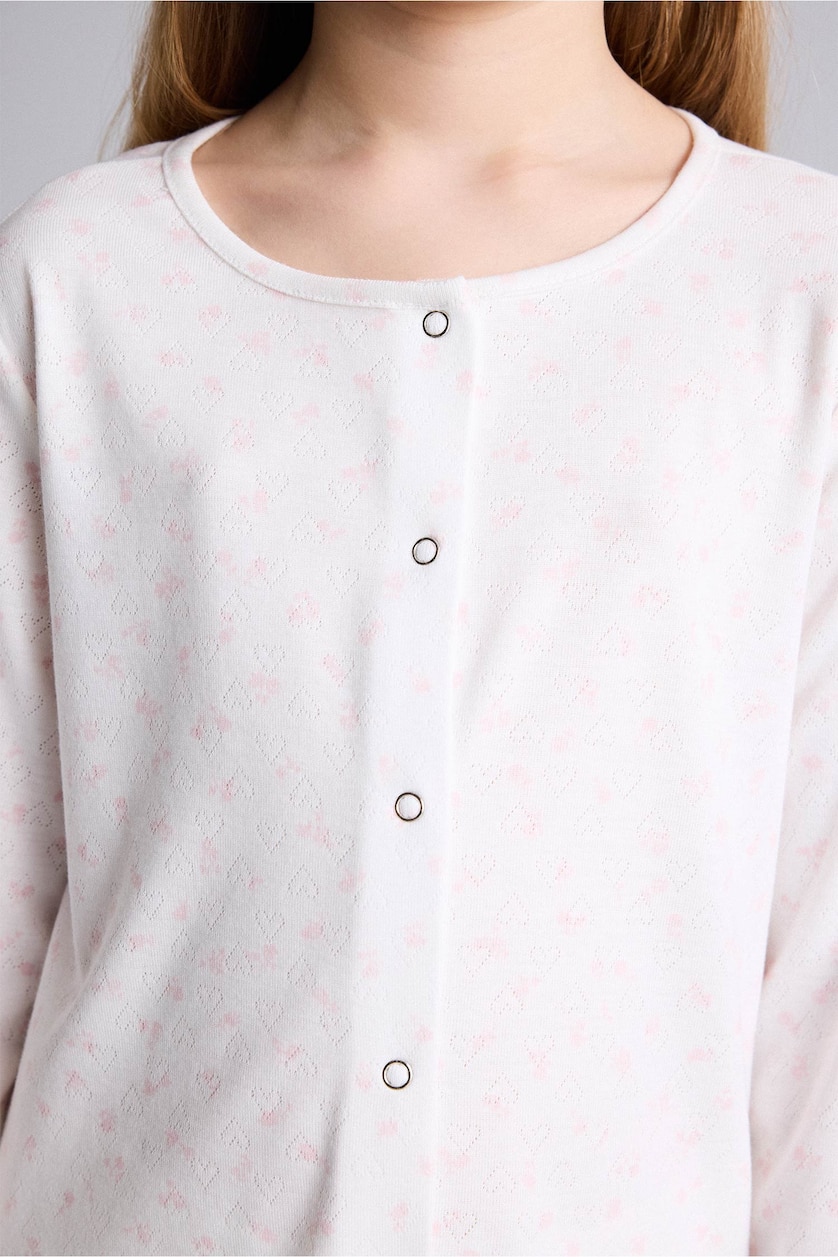 Girls & Teens Ecru 3 piece Knitted Pyjamas