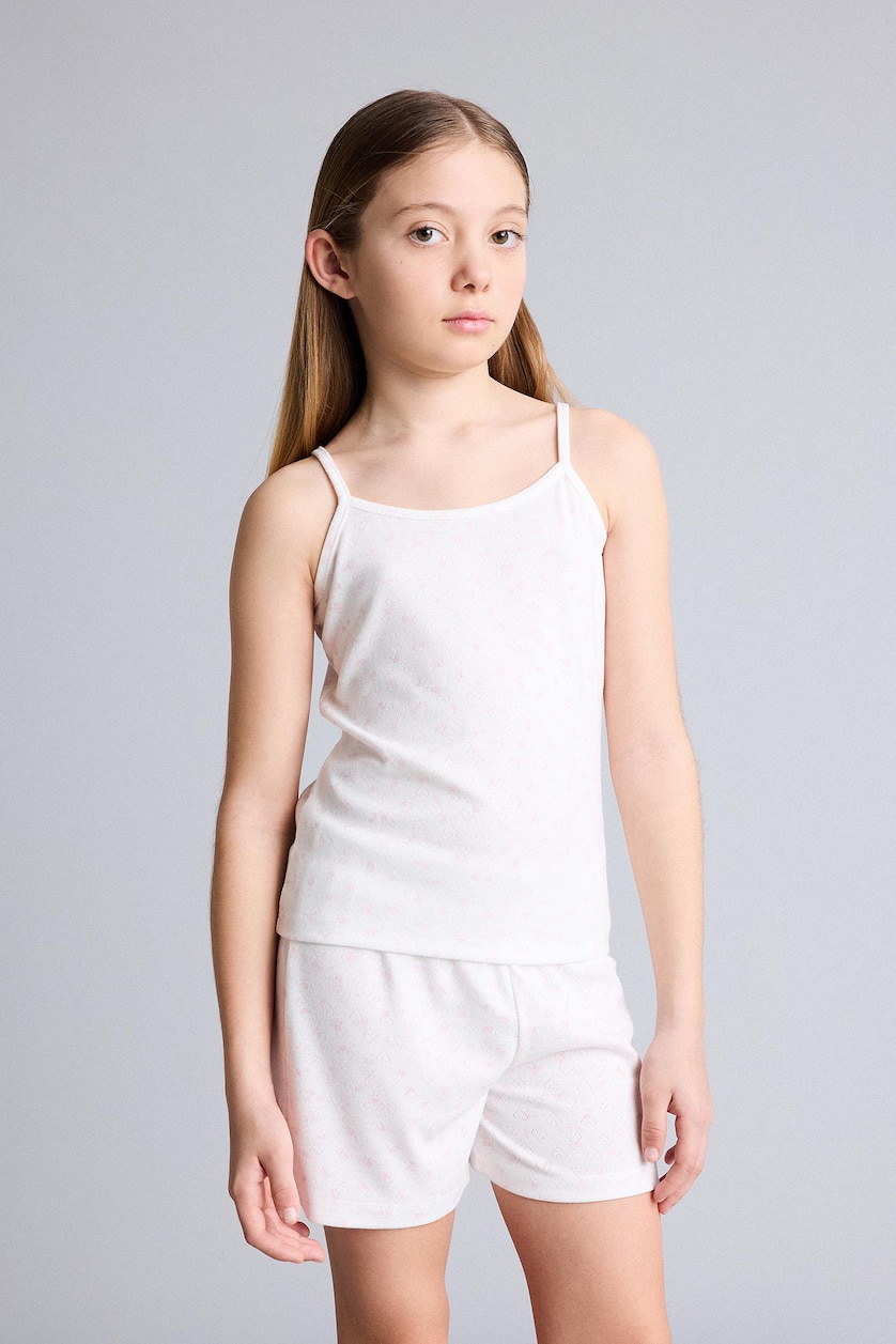 Girls & Teens Ecru 3 piece Knitted Pyjamas