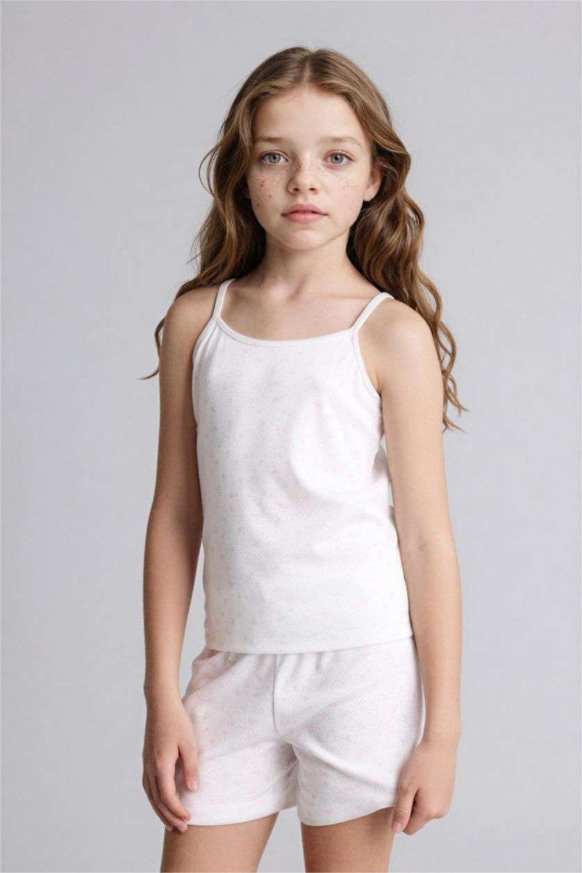 Kız Çocuk - Genç Kız Ekru 3'lü Pijama Takımı Kız Çocuk