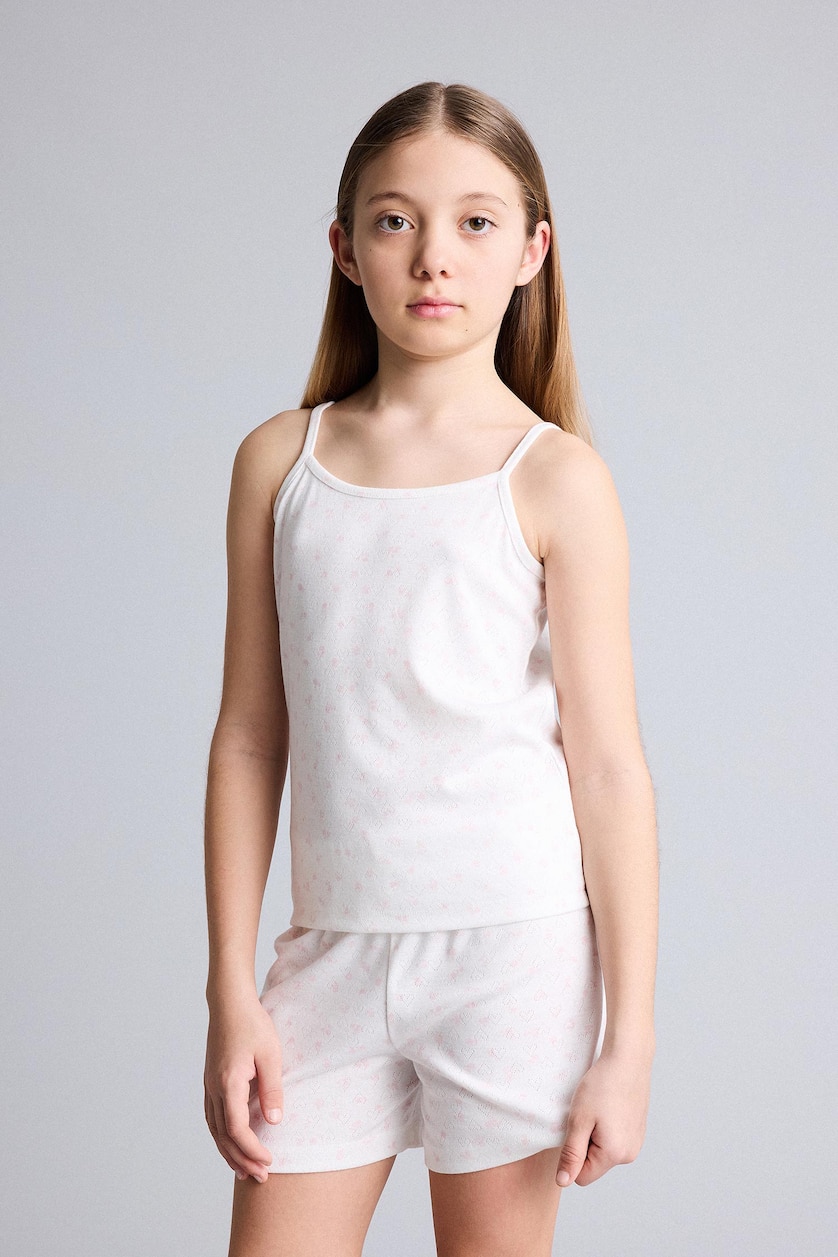 Girls & Teens Ecru 3 piece Knitted Pyjamas