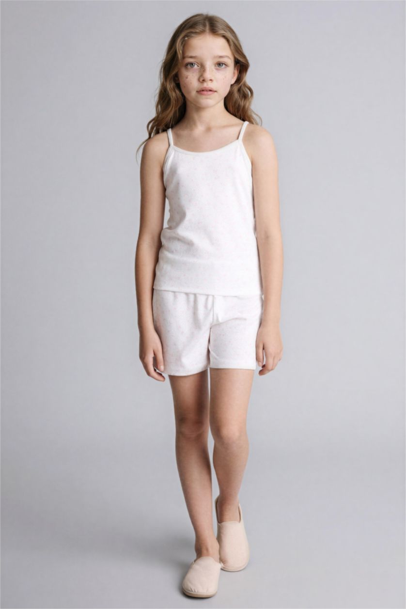 Kız Çocuk - Genç Kız Ekru 3'lü Pijama Takımı Kız Çocuk