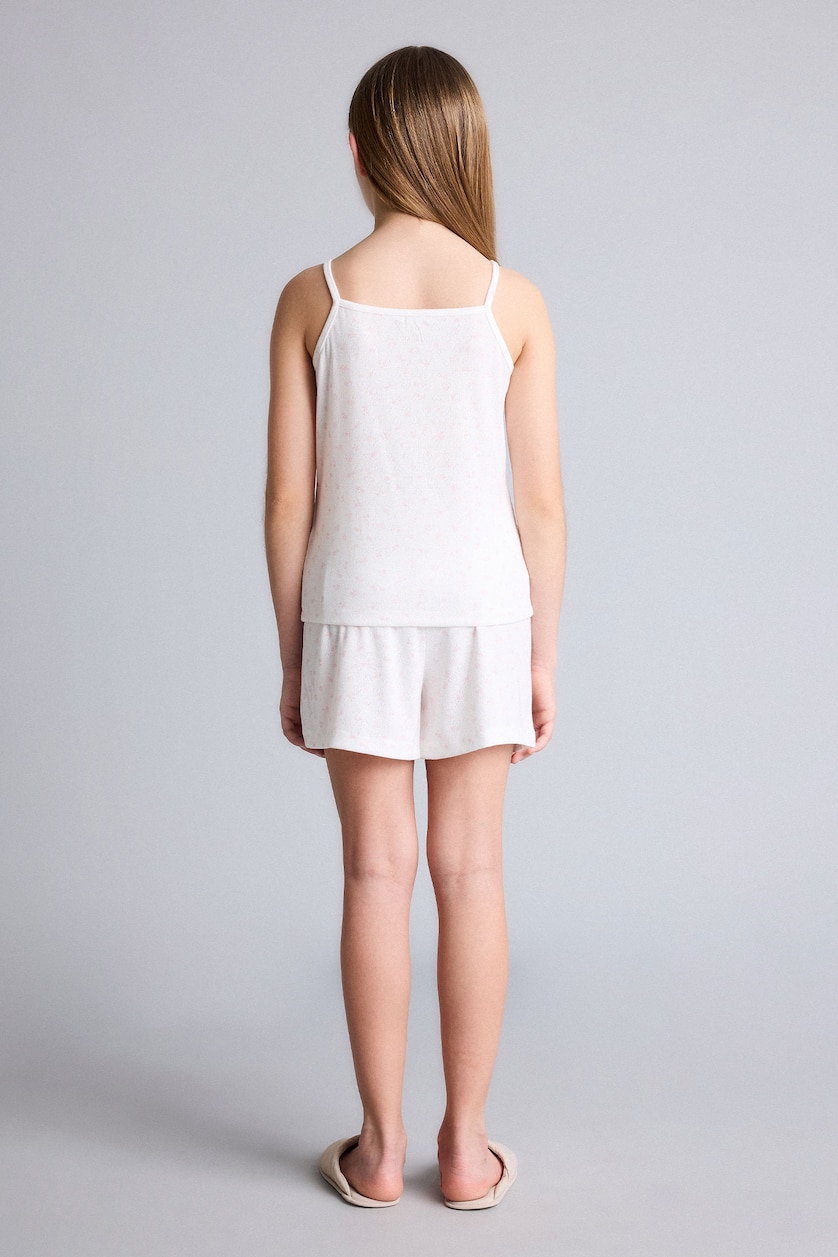 Girls & Teens Ecru 3 piece Knitted Pyjamas