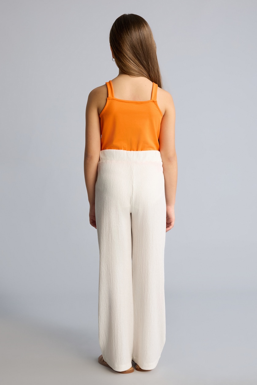 GIRLS & TEENS Ecru Girl Wide Leg Trousers