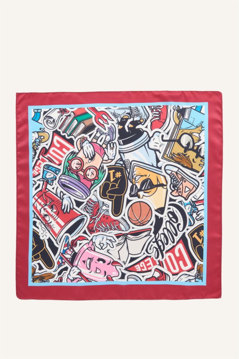 Erkek Çocuk - Genç Erkek Kırmızı Saten Bandana Erkek Çocuk