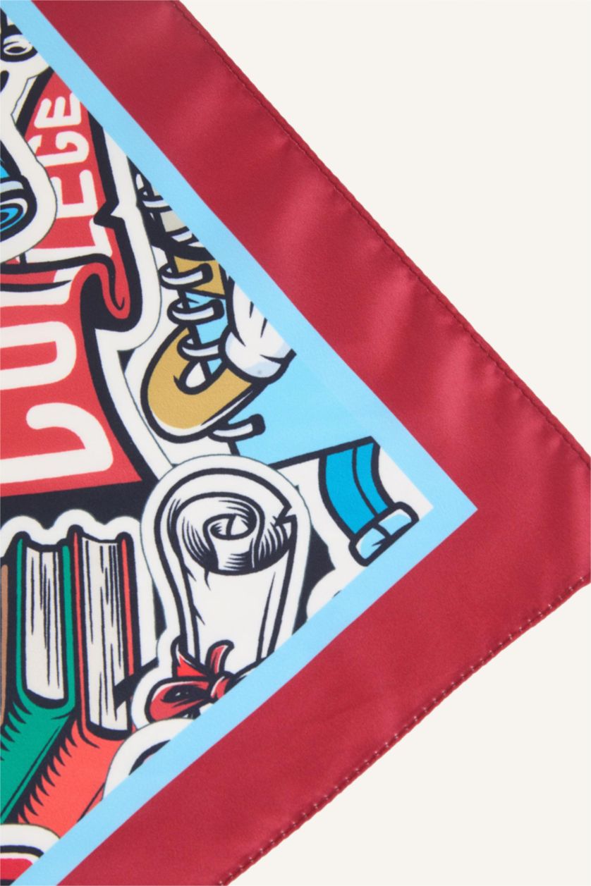 Erkek Çocuk - Genç Erkek Kırmızı Saten Bandana Erkek Çocuk