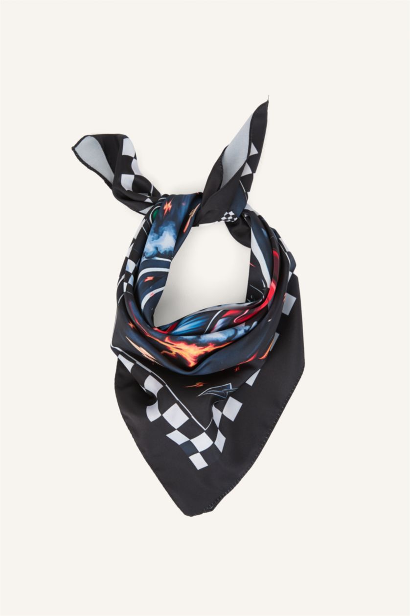 Erkek Çocuk - Genç Erkek Siyah Desenli Bandana Erkek Çocuk