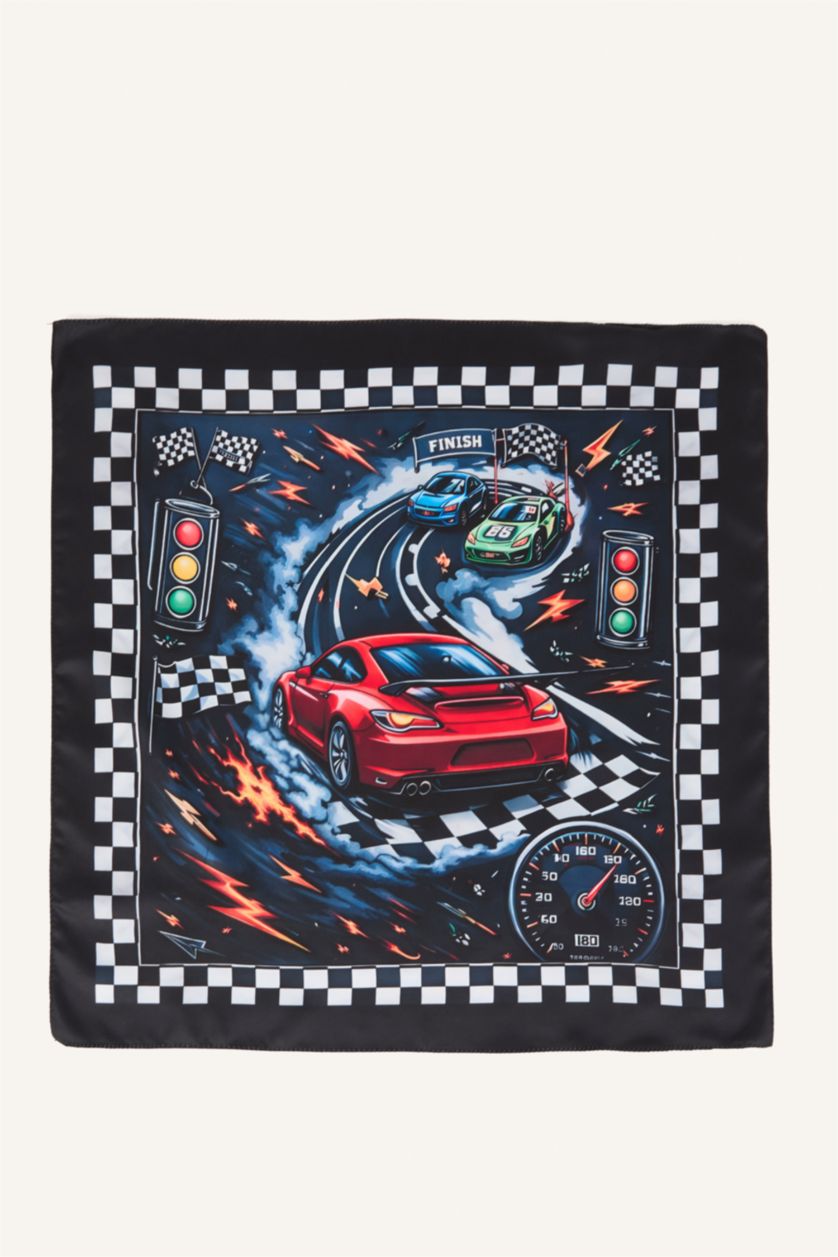 Erkek Çocuk - Genç Erkek Siyah Desenli Bandana Erkek Çocuk