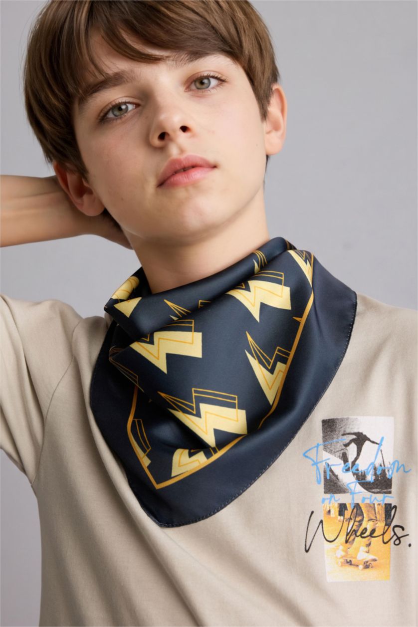 Erkek Çocuk - Genç Erkek Lacivert Desenli Bandana Erkek Çocuk