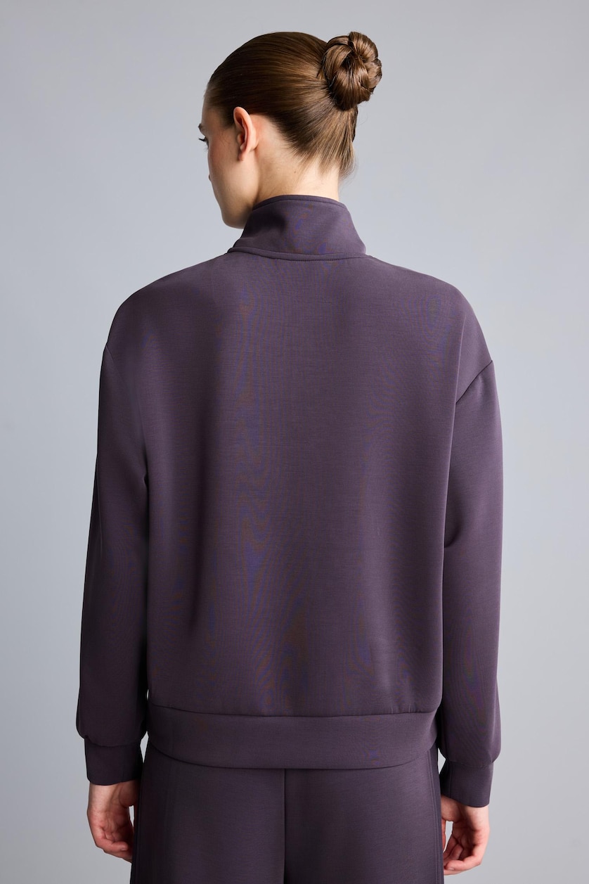 Kadın Koyu Mor Ultra Yumuşak Standart Fit Modal Basic Sweatshirt