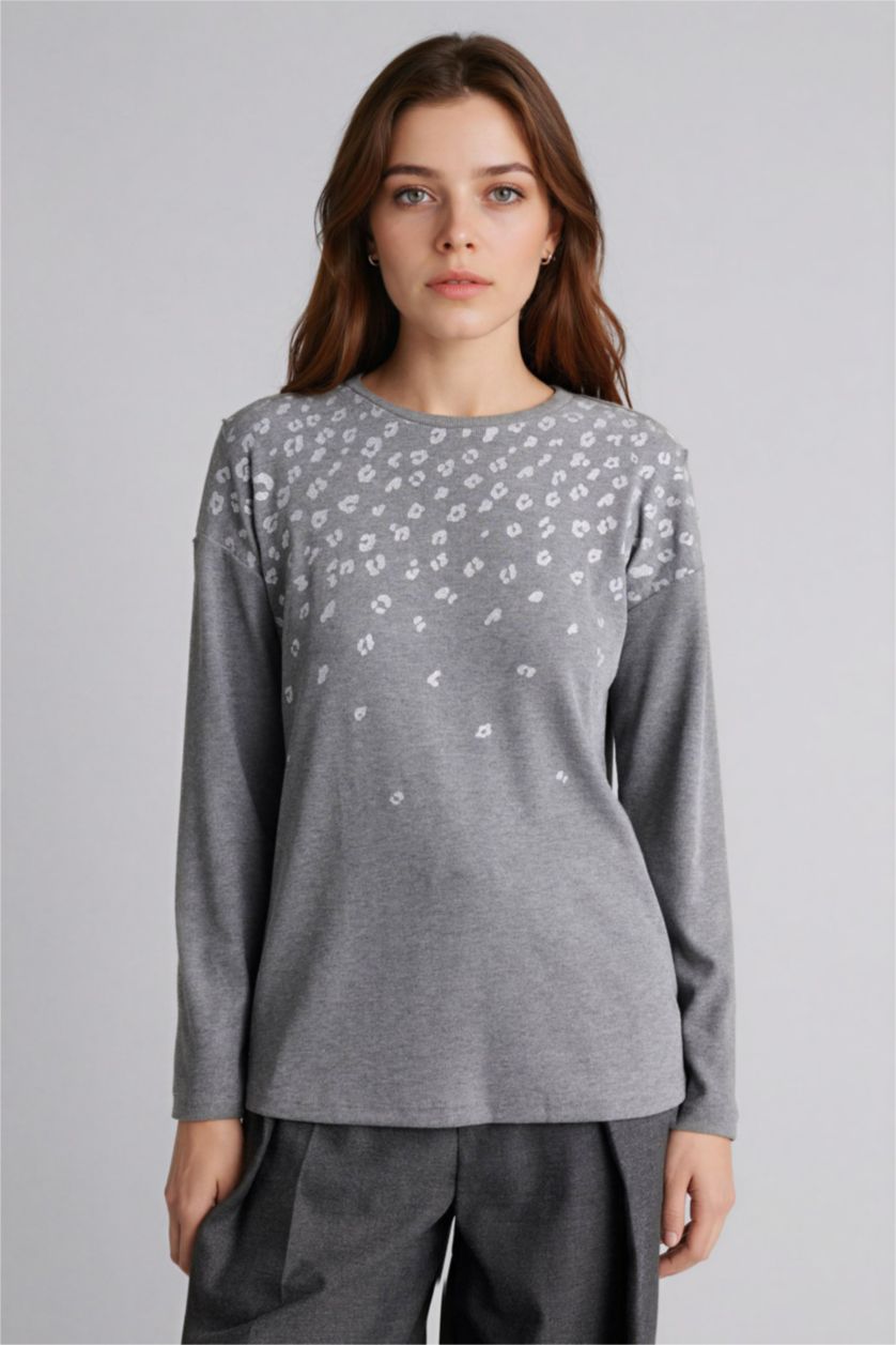 Woman Anthracite Melange Woman Long Sleeve T-Shirt