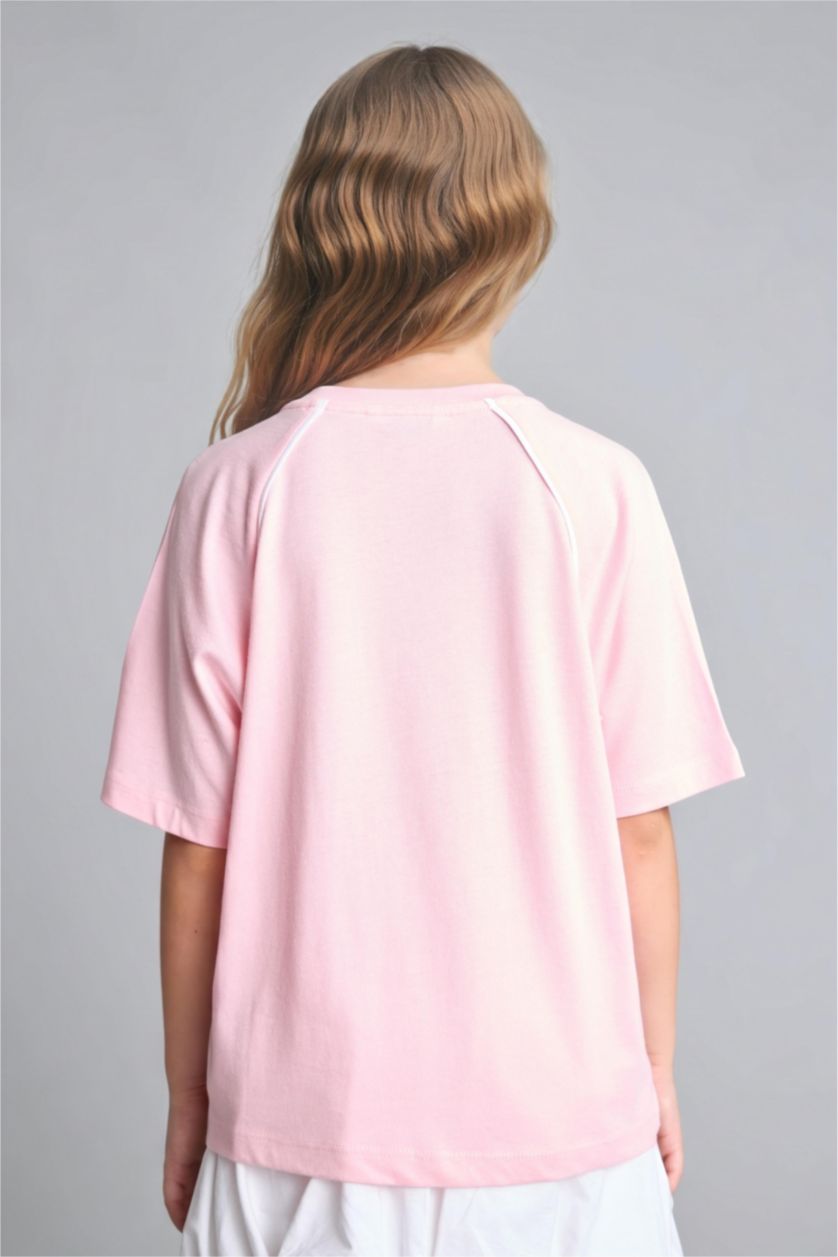 Young Girls - Teen Girls Pink Oversize Fit Slogan Short Sleeve T-Shirt