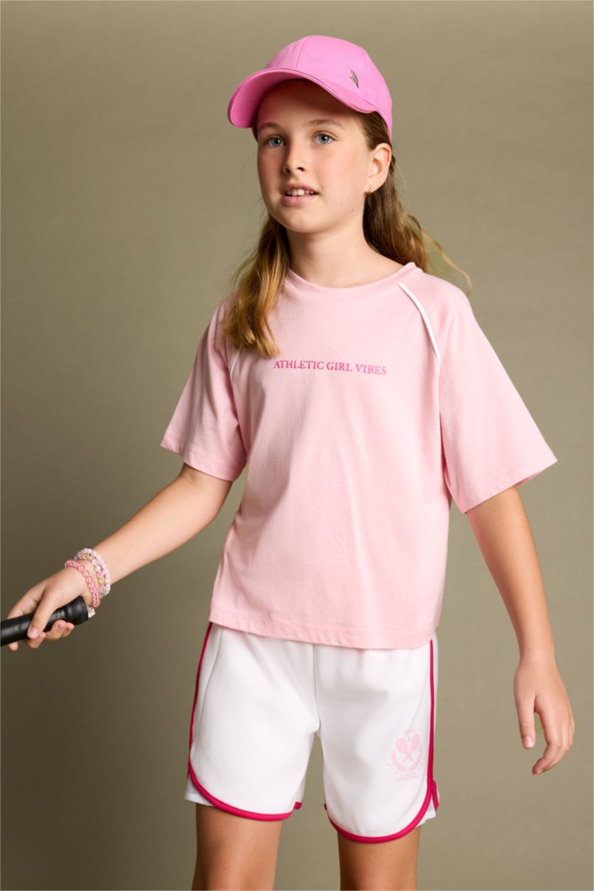 Girls & Teens Pink Girl Oversize Crew Neck Printed Modal Pink T-Shirt