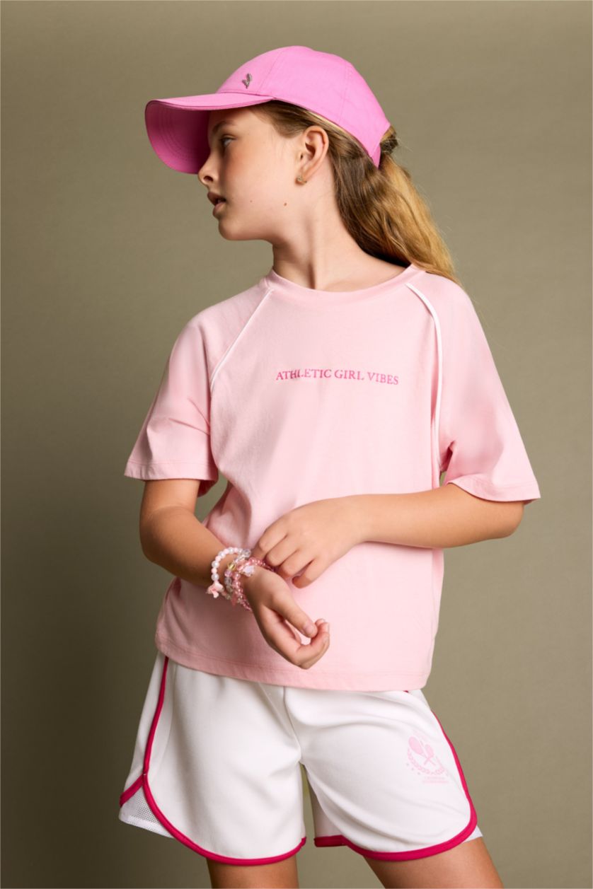 Girls & Teens Pink Girl Oversize Crew Neck Printed Modal Pink T-Shirt