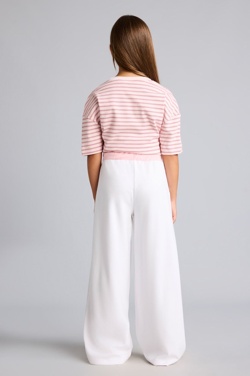 Kız Çocuk - Genç Kız Beyaz Wide Leg Modal Pantolon Kız Çocuk