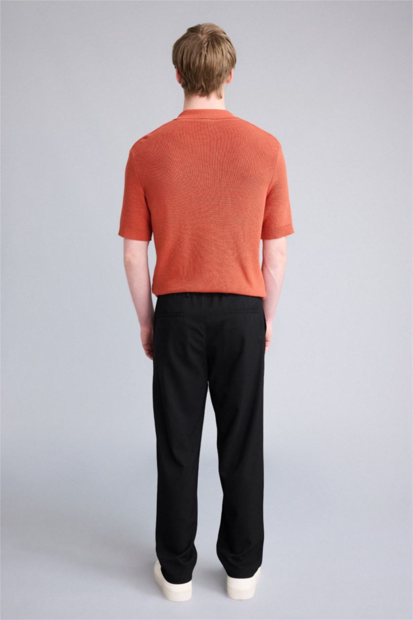 Erkek Siyah Relax Fıt Pantolon