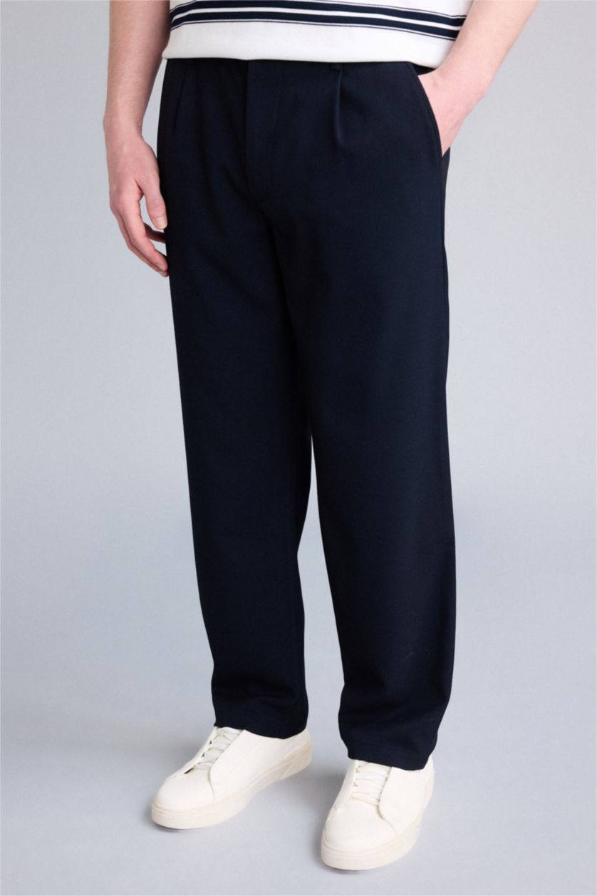 Erkek Lacivert Relax Fıt Pantolon