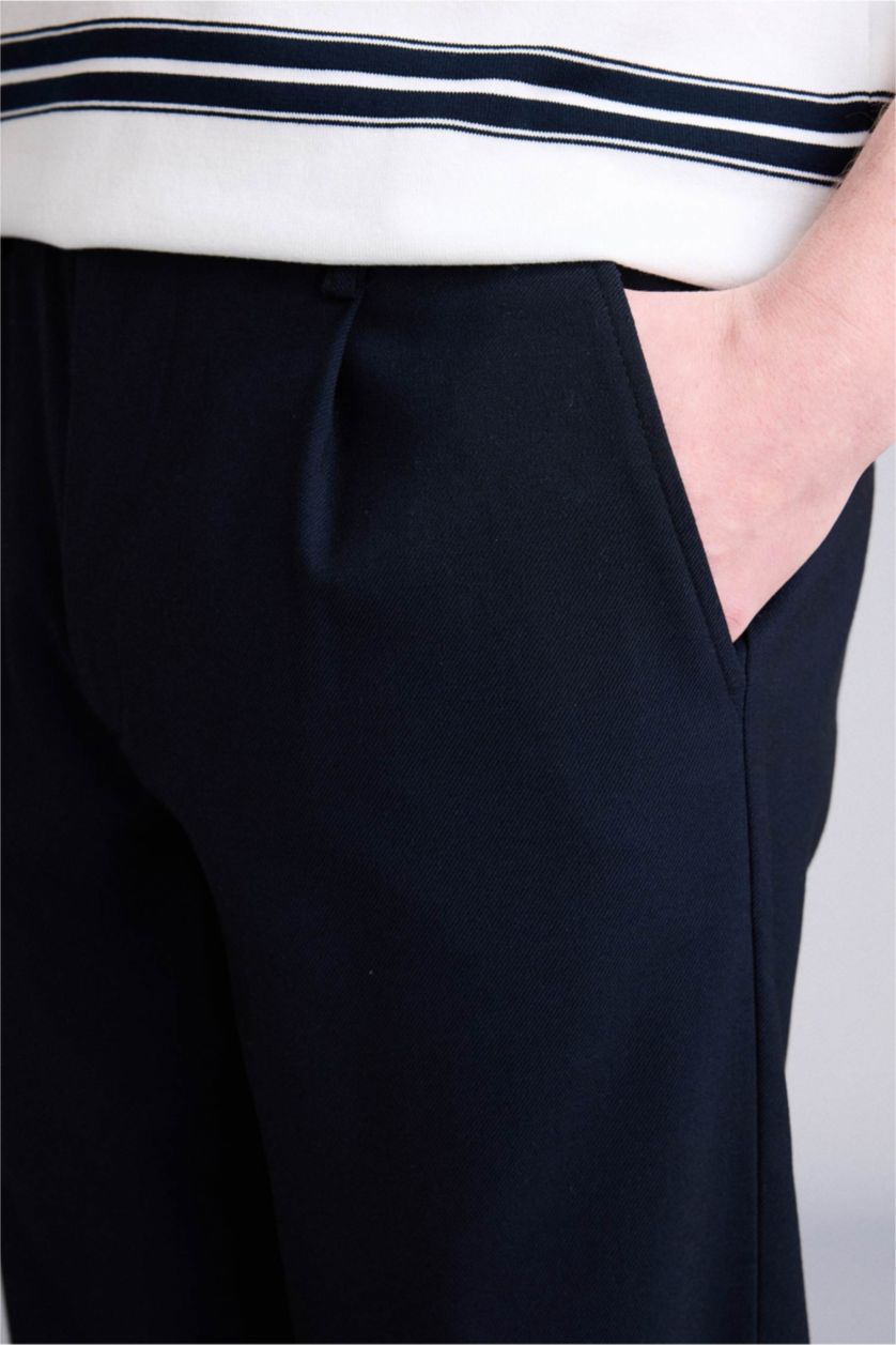 Erkek Lacivert Relax Fıt Pantolon