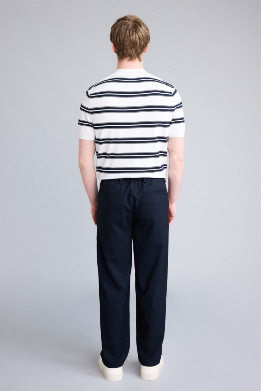 Erkek Lacivert Relax Fıt Pantolon