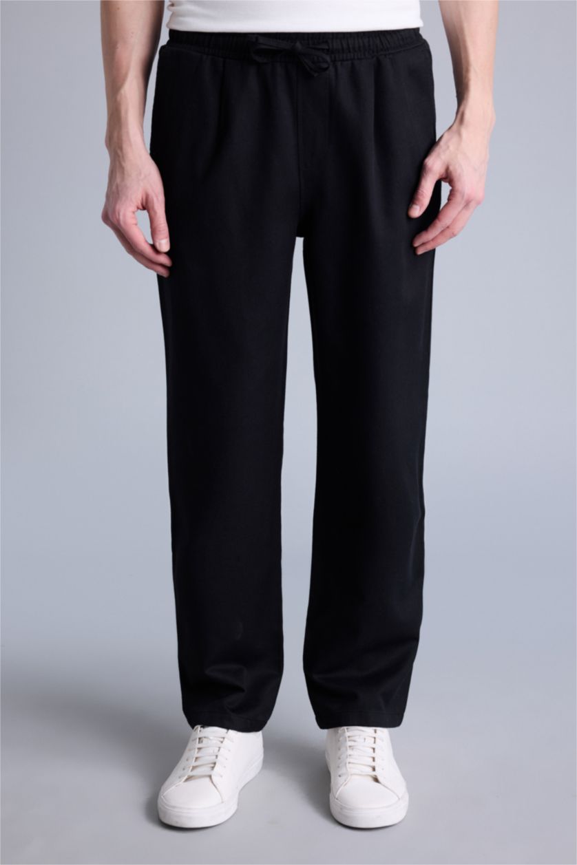 Erkek Siyah Relax Fıt Pantolon