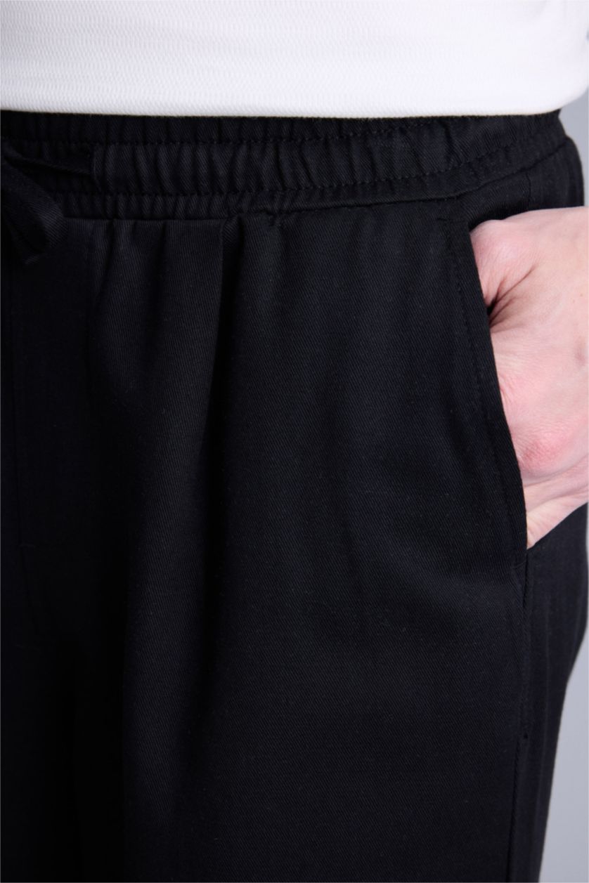 Erkek Siyah Relax Fıt Pantolon