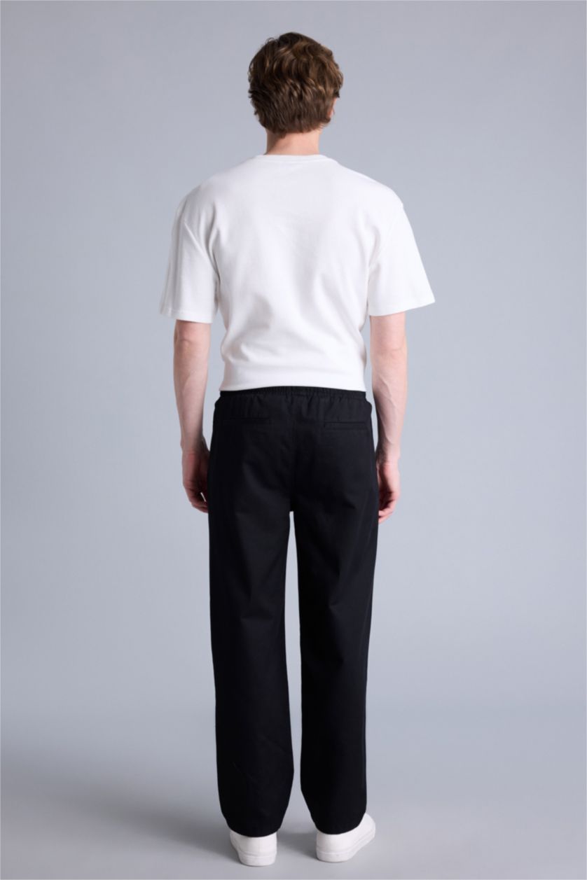 Erkek Siyah Relax Fıt Pantolon