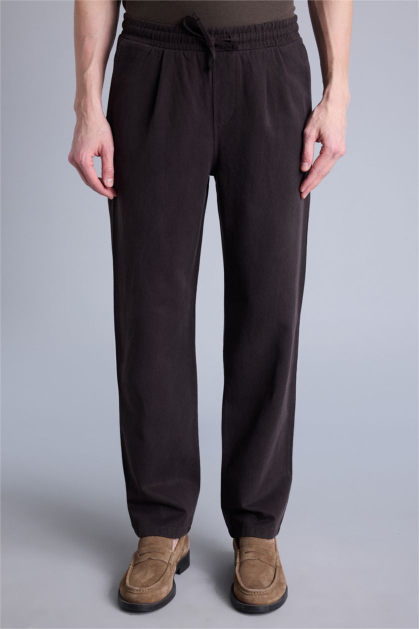 Erkek Kahve Relax Fıt Pantolon