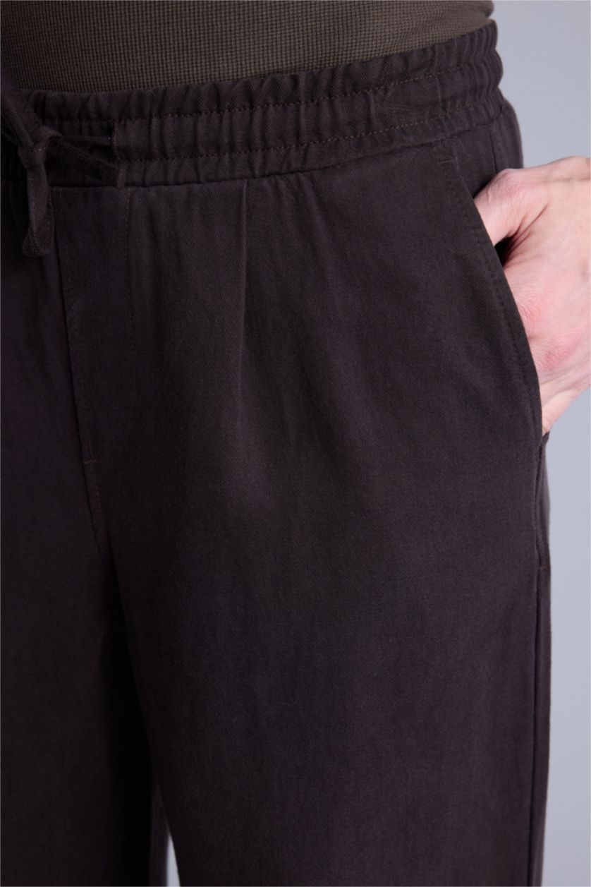 Erkek Kahve Relax Fıt Pantolon