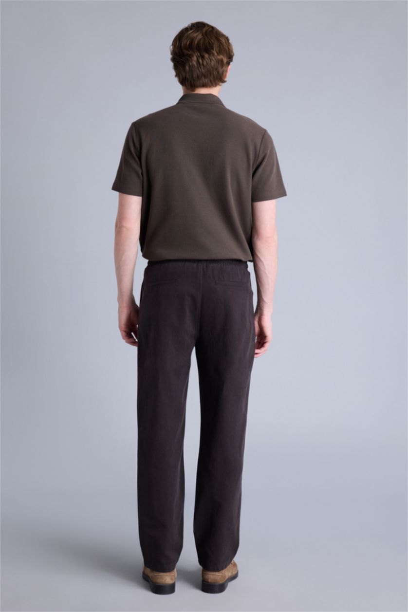 Erkek Kahve Relax Fıt Pantolon