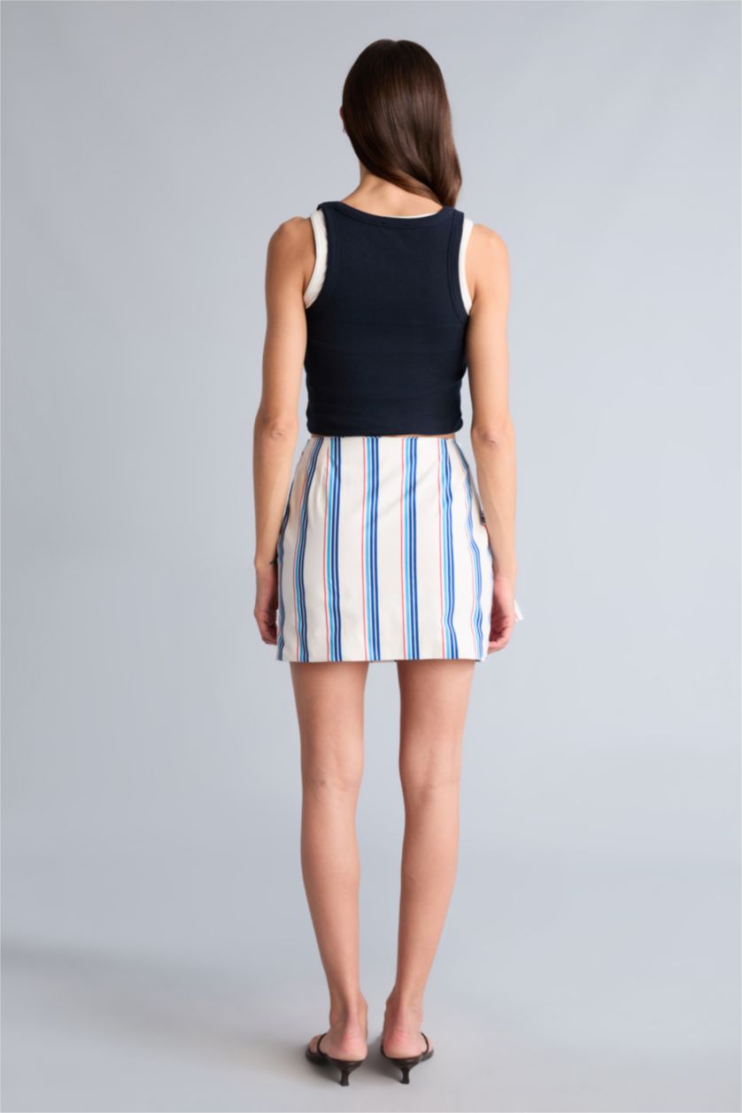 Kadın Mavi Poplin Etek