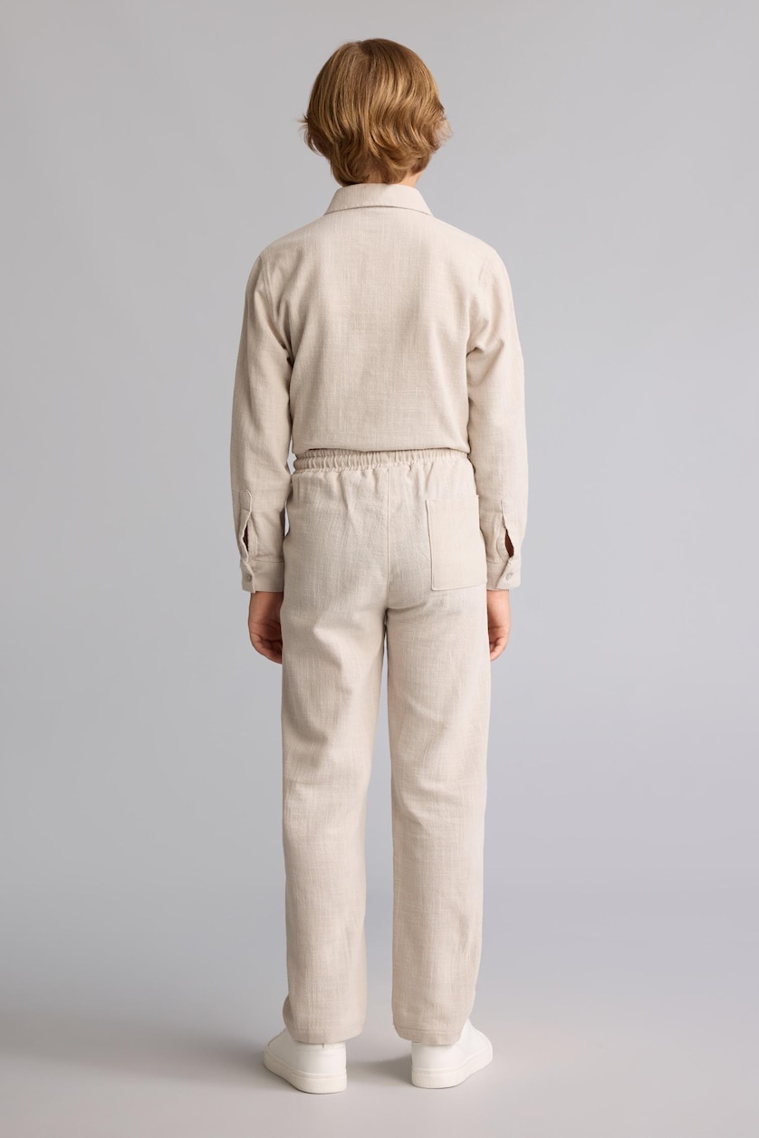 أولاد بيج Boy Regular Fit Straight Leg 100% Cotton Trousers
