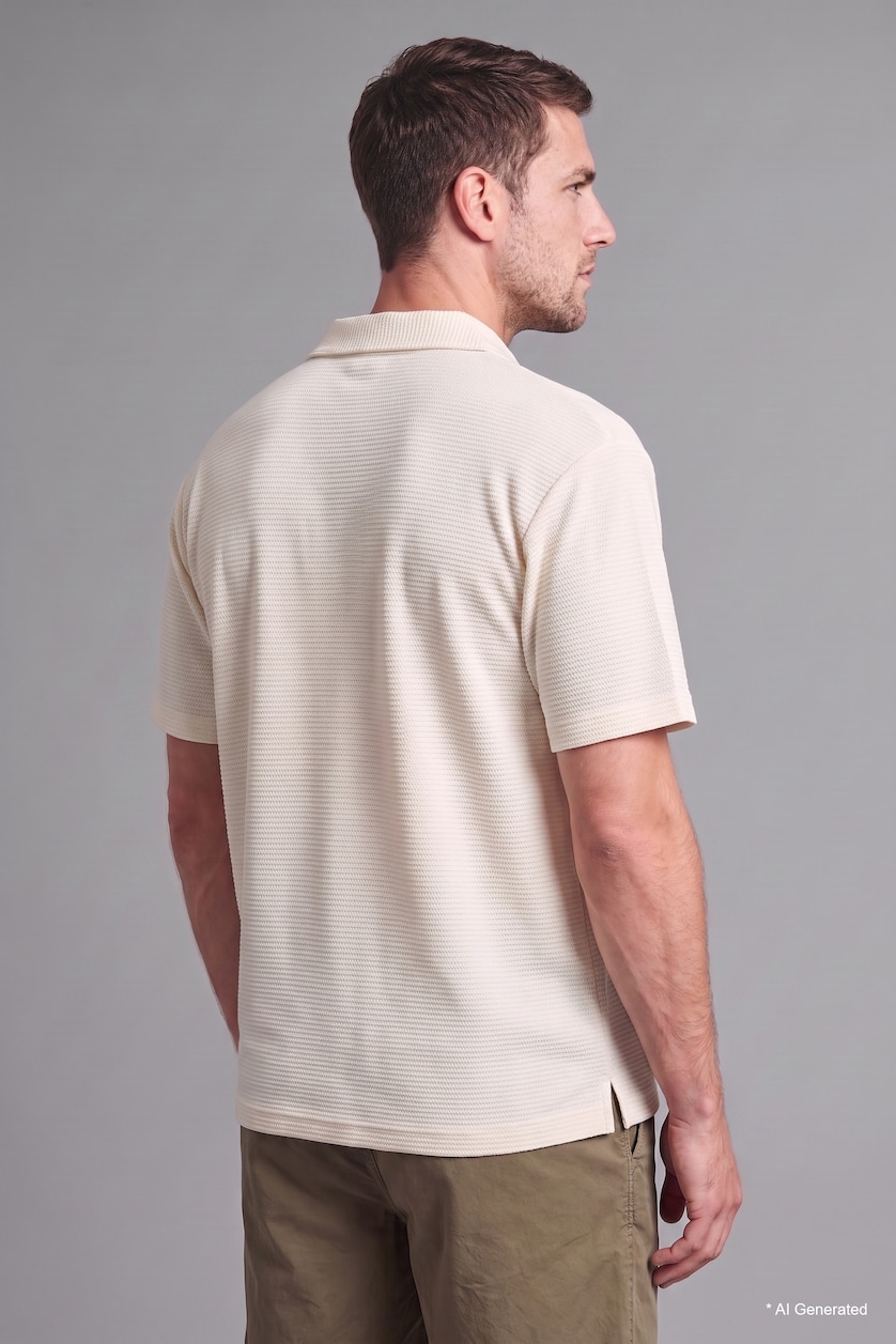 HOMME Écru Polo écru à manches courtes 100% coton Coupe décontractée