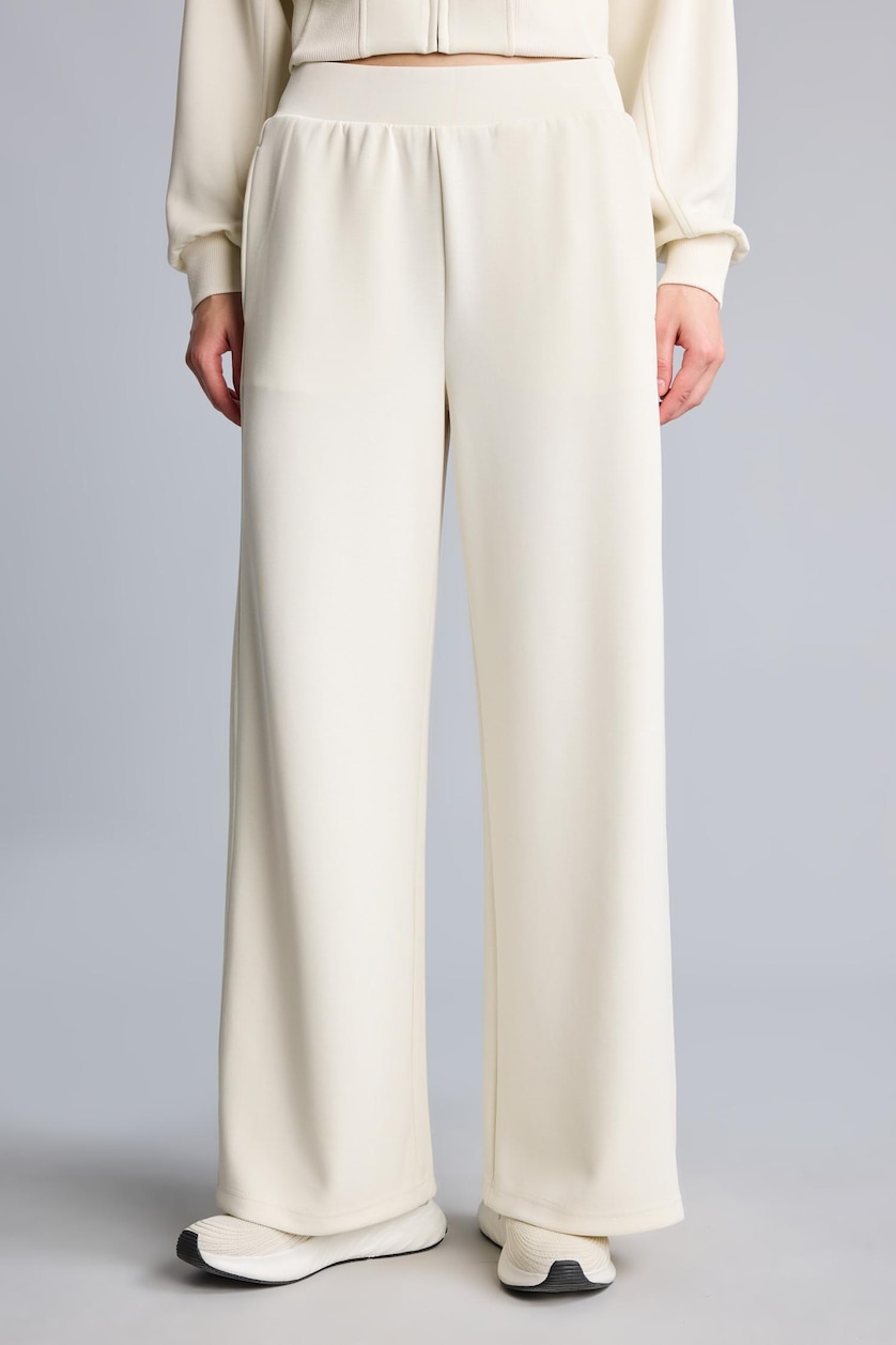 WOMAN Ecru Wide Leg Wide Leg modal Sweatpants