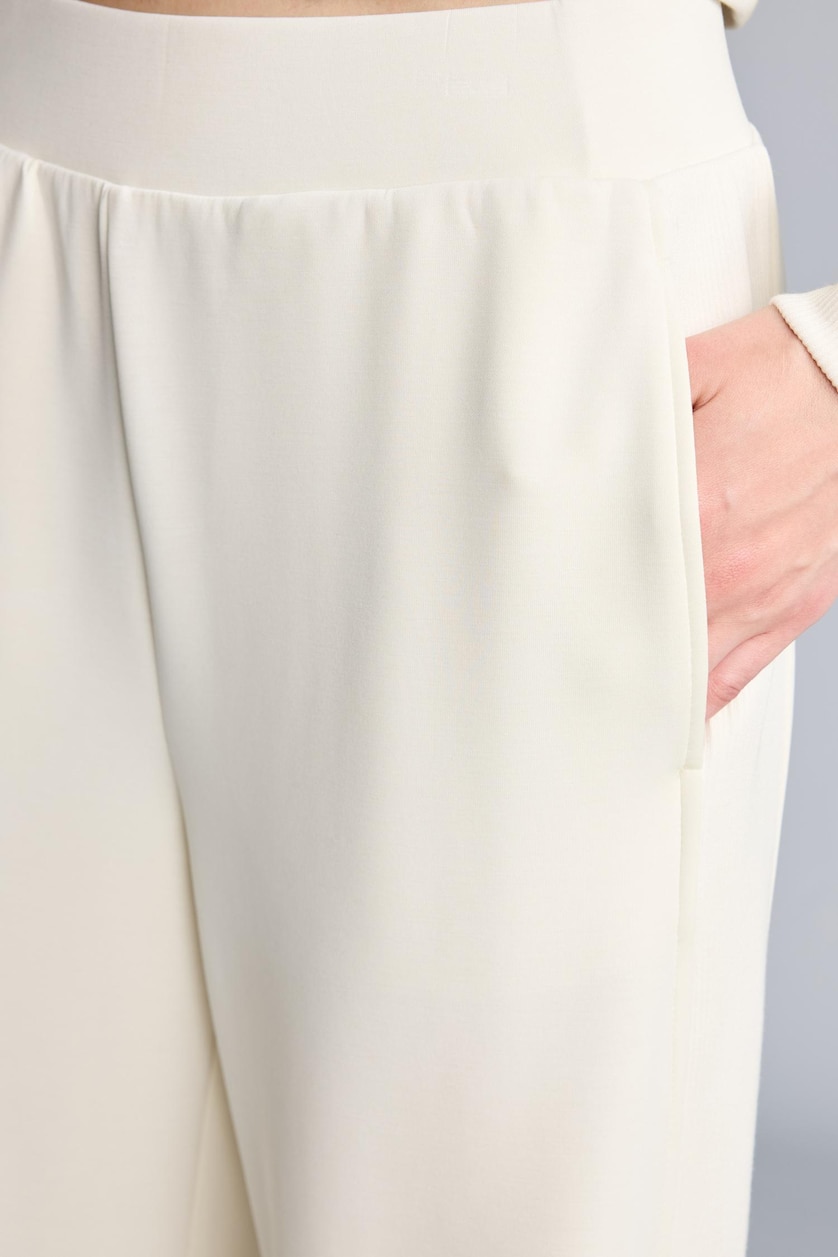 WOMAN Ecru Wide Leg Wide Leg modal Sweatpants