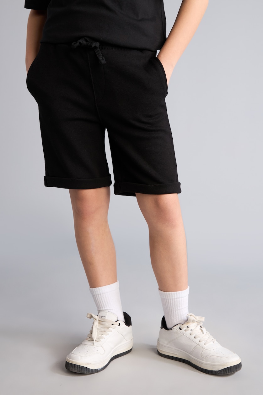 Young Boys - Teen Boys Black Boy Cotton Regular Fit Shorts