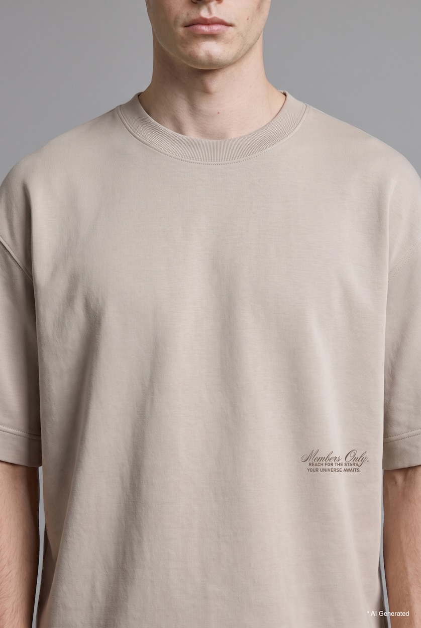 Men Stone Loose Fit Printed Crew Neck Drop Shoulder T-Shirt