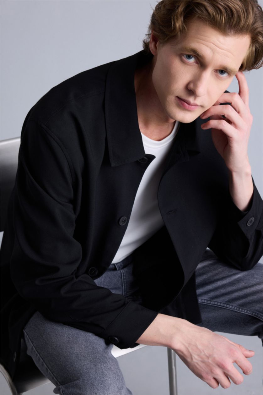 رجال أسود سترة بليزر قصة عادية بياخة بولو