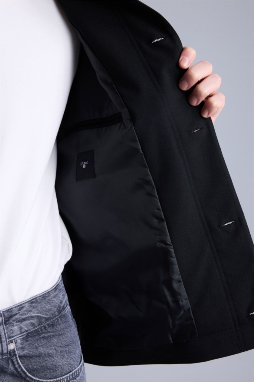 رجال أسود سترة بليزر قصة عادية بياخة بولو