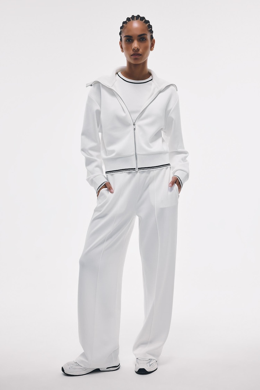 WOMAN Ecru Straight Leg Modal Sports Sweatpants